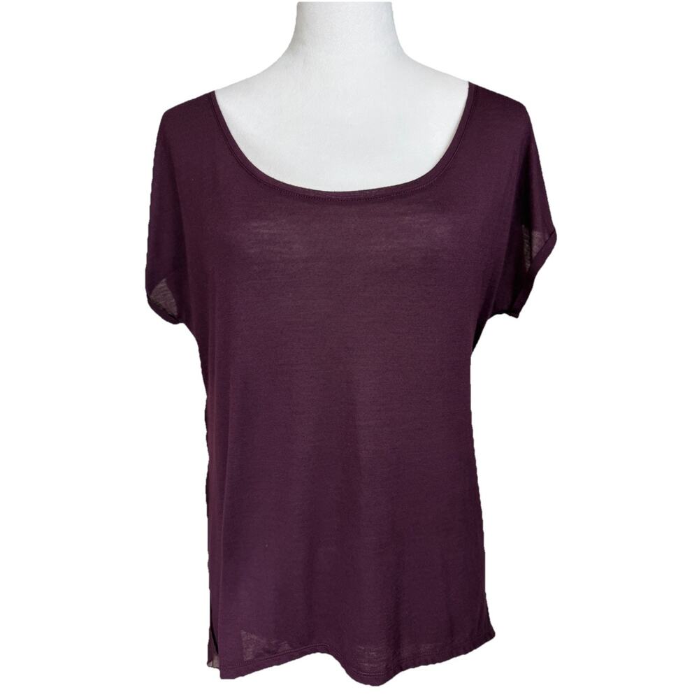 American Eagle Outfitters happy hour t Women's‎ M Sheer Pleated Back Lightweight